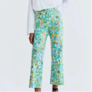 Zara Linen High Waist Floral Women’s Pants Sz 4